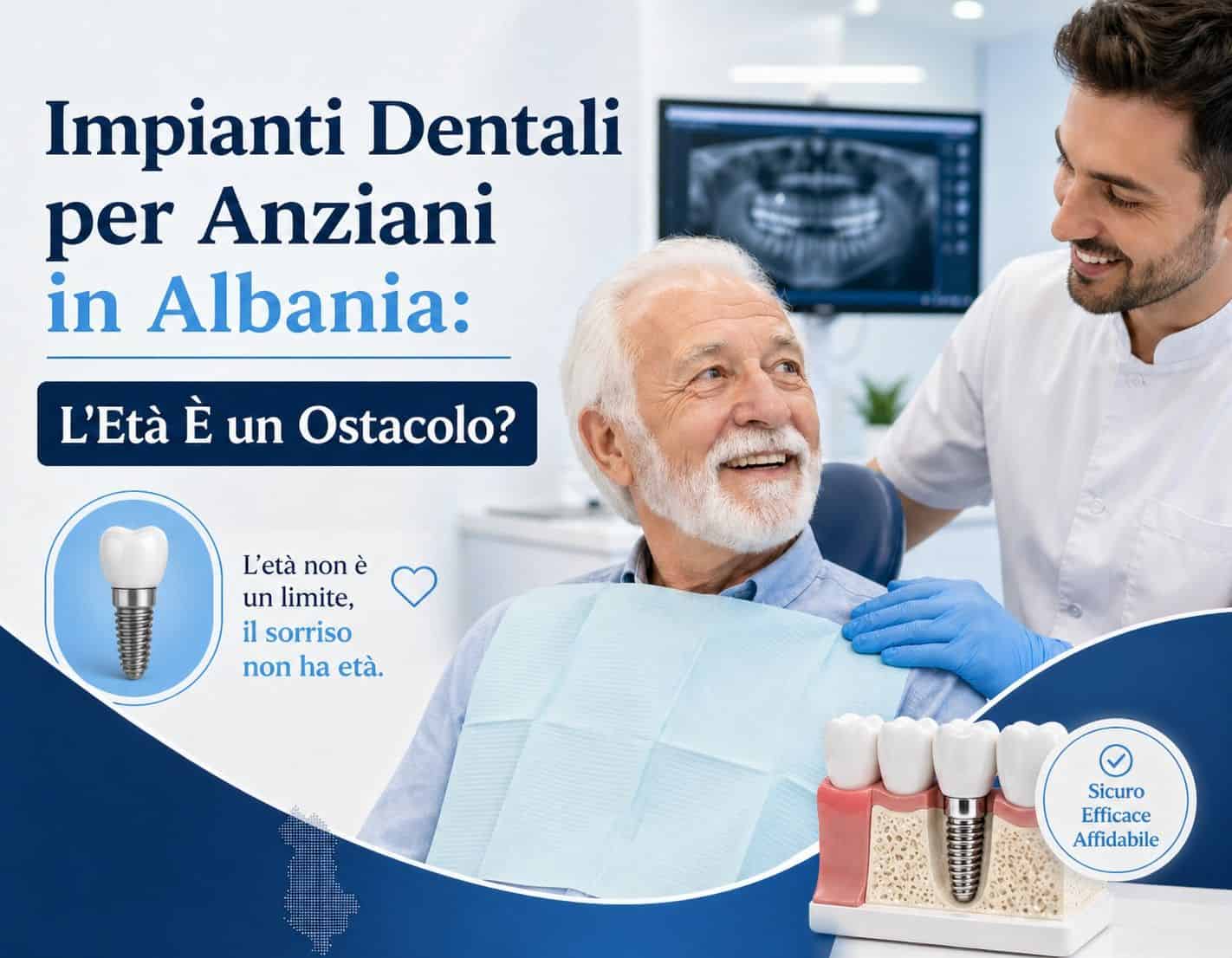 Impianti dentali per anziani in Albania: trattamento sicuro ed efficace per ritrovare il sorriso anche in età avanzata
