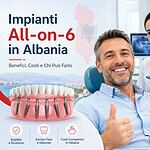 Paziente sorridente durante una visita odontoiatrica per impianti dentali in Albania